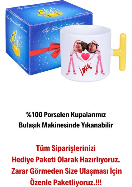 Mutlu Çiftler Love Baskılı Hediye T Saplı Kupa Bardak Porselen Çay Kahve Fincanı modelleri