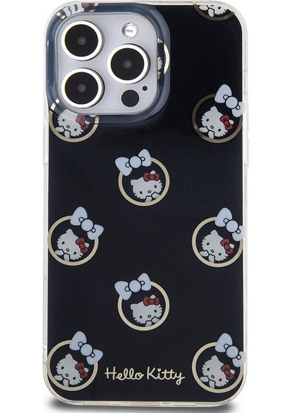 Apple iPhone 15 Pro Max Kılıf Hello Kitty Orjinal Lisanslı Elektroplating Kaplama Kabarcık Baskılı Kapak fırsatları