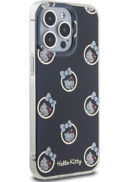 Apple iPhone 15 Pro Max Kılıf Hello Kitty Orjinal Lisanslı Elektroplating Kaplama Kabarcık Baskılı Kapak indirimleri