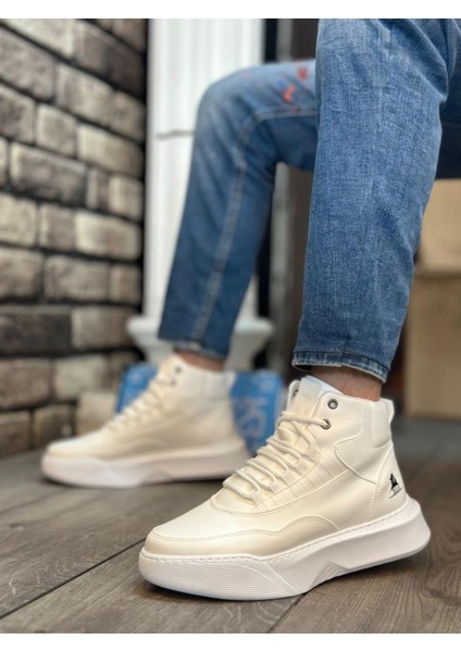 BA0318 Bağcıklı Erkek Yüksek Taban Beyaz Spor Bot fırsatları