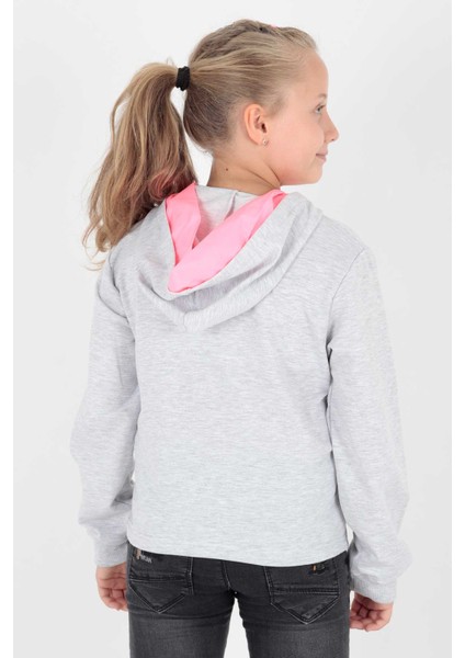 Kids Kız Always Baskılı Kapşonlu Sweat Uzun Kollu Kapşonlu Sweatshirt Pamuklu AK722407