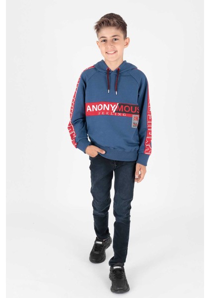 Erkek Çocuk Anonymous Baskılı Trend Sweatshirt AK15177 indirimleri