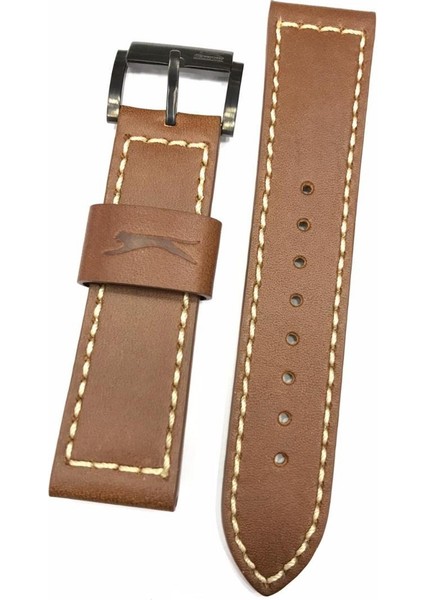 24 mm Kahve Renk Slazenger Orijinal Hakiki Deri Saat Kordonu