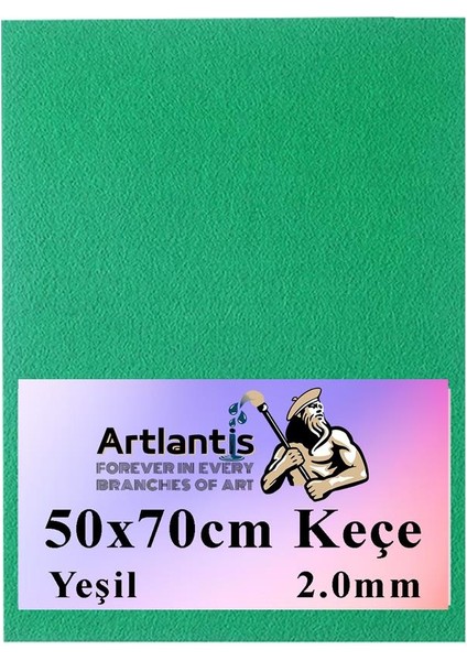 Yeşil Keçe 50 x 70 cm 2 0 mm 1 Adet Renkli Hobi Keçesi Elişi Keçesi