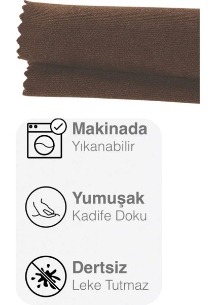 Kadife Dokulu Açık Kahve Renk Masa Örtüsü 37-Açık Kahve