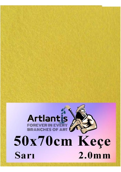 Sarı Keçe 50 x 70 cm 2 0 mm 1 Adet Renkli Hobi Keçesi Elişi Keçesi