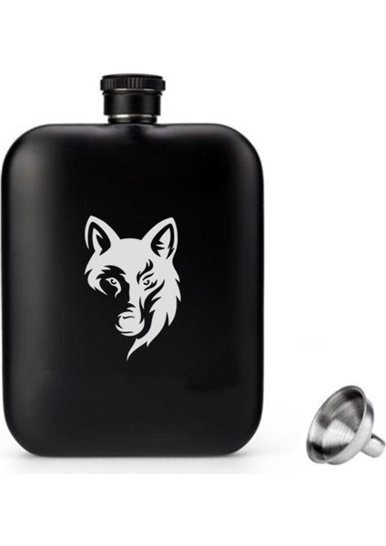 British Mat Siyah Kurt Oval Çelik Cep Içki Matarası 4oz 120ML