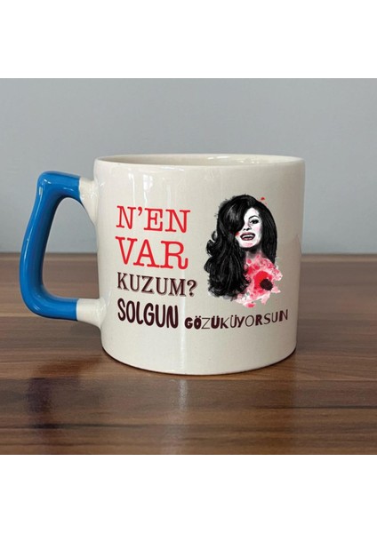 Nen Var Kuzum? Baskılı Mavi Kulplu D Kupa
