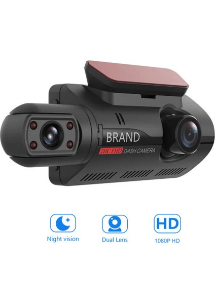 3 Inç Wifi 1080P Gece Görüş Dashcam 170 Geniş Açı Çift Lens Arka  Dvr IPS Ekran Araç Içi Kamera