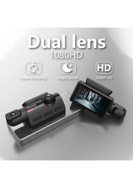 3 Inç Wifi 1080P Gece Görüş Dashcam 170 Geniş Açı Çift Lens Arka  Dvr IPS Ekran Araç Içi Kamera