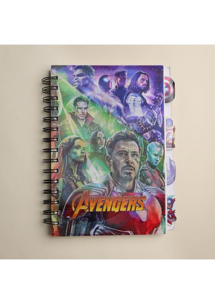 Avengers Karakterler 3 Boyutlu Defter Ayraçlı