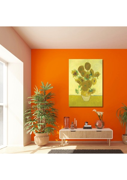 Tekli Dikey Kanvas Duvar Tablosu Vincent Van Gogh Sunflowers