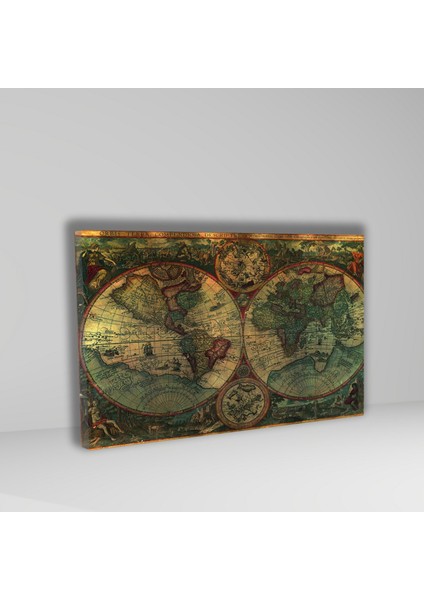 Tekli Yatay Kanvas Tablo Yüksek Kalite Eski Dünya Haritası fiyatları