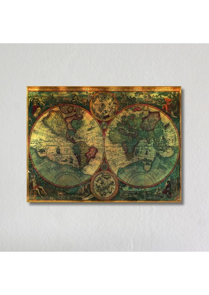 Tekli Yatay Kanvas Tablo Yüksek Kalite Eski Dünya Haritası modelleri