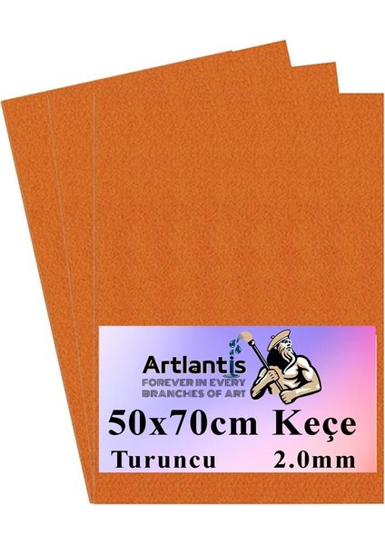 Turuncu Keçe 50 x 70 cm 2 0 mm 3 Adet Renkli Hobi Keçesi Elişi Keçesi