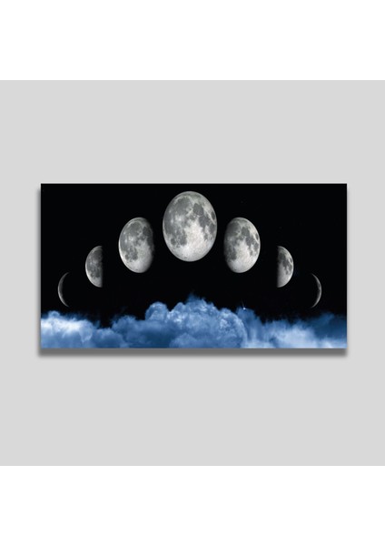 Panoramik Kanvas Duvar Tablosu Bulutlar ve Ay Döngüsü modelleri