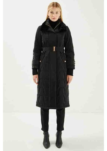 Yakası Kürk ve Kemer Detaylı Şişme Mont indirimleri