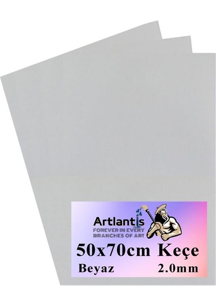 Beyaz Keçe 50 x 70 cm 2 0 mm 3 Adet Renkli Hobi Keçesi Elişi Keçesi