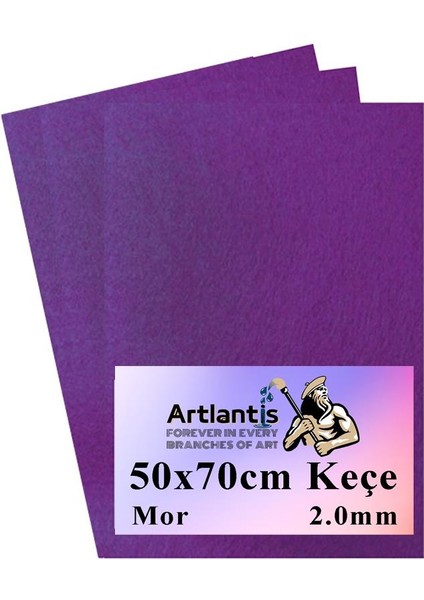 Mor Keçe 50 x 70 cm 2 0 mm 3 Adet Renkli Hobi Keçesi Elişi Keçesi