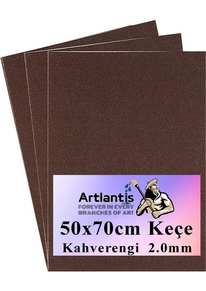 Kahverengi Keçe 50 x 70 cm 2 0 mm 3 Adet Renkli Hobi Keçesi Elişi Keçesi