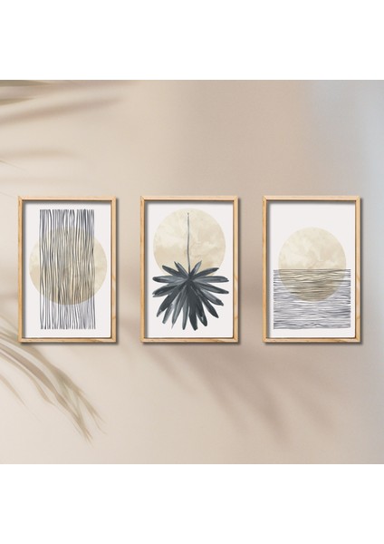 3 lü Ahşap Lamine Çerçeveli Mdf Tablo Modern Pastel Tasarım fiyatları