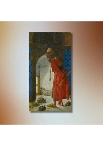 Tekli Dikey Kanvas Tablo Osman Hamdi Bey Kaplumbağa Terbiyecisi