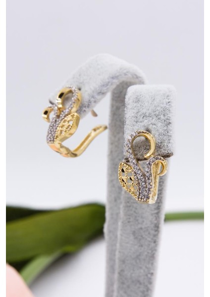 14 Ayar Altın Küpe J Klips Kadın Küpe QU70788