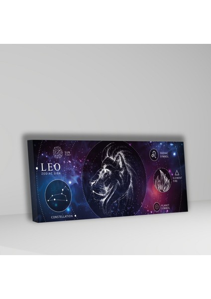 Panoramik Kanvas Astroloji Zodiac Aslan Burç Özellikleri Tablo fiyatları