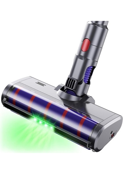 Dyson V7 V8 V10 V11 V15 Için Elektrikli Süpürge Kafası LED Yeşil Işıklı Sert Zeminler Için Yumuşak Rulo Fırça (Yurt Dışından)