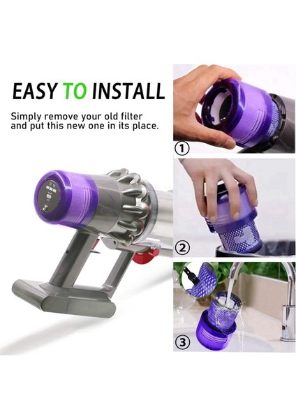 2x Yedek Parça Hepa Filtre Dyson V12 Elektrikli Süpürge Aksesuarları Için Uyumlu Parçaları Değiştirin 971517-01 (Yurt Dışından) fırsatları