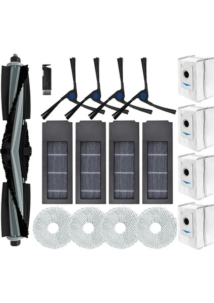Ecovacs Deebot X2 / X2 Omni / X2 Pro / DEX86 Elektrikli Süpürge Ana Yan Fırça Hepa Filtreler Toz Torbaları Paspas Bezleri (Yurt Dışından)