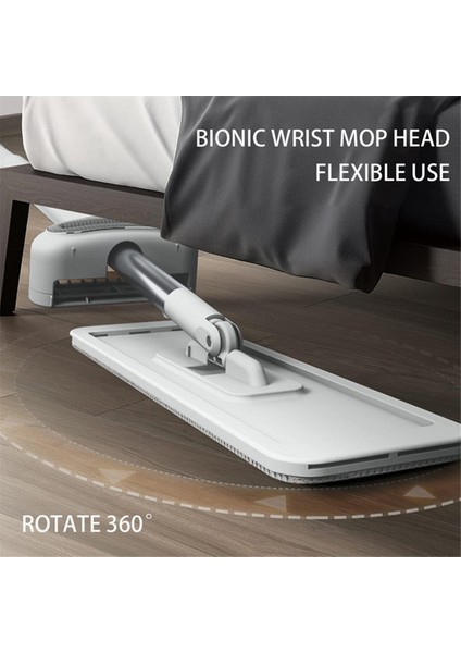 Düz Mop, El Serbest Sıkmalı Zemin Temizleme Mopu - Mikrofiber Yer Mopu, El Yıkamasız Mop (Yurt Dışından)