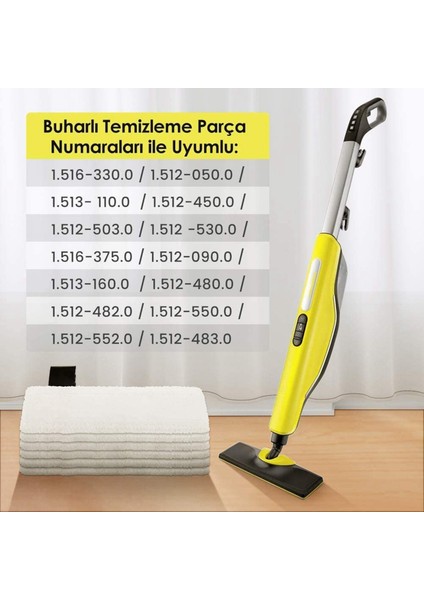 Karcher Easyfix Sc2, Sc3, Sc4, Sc5 Buharlı Temizleyicilerle Uyumlu 12 Paket Mikrofiber Paspas Bezi (Yurt Dışından) modelleri