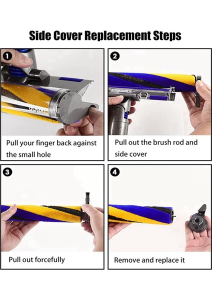 Dyson Digital Slim, V8 Slim, V12 V15 Detect Slim Elektrikli Süpürge Yedek Parçaları Için 2x Rulo Fırça Çubuğu Uç Kapağı Kapağı (Yurt Dışından) indirimleri