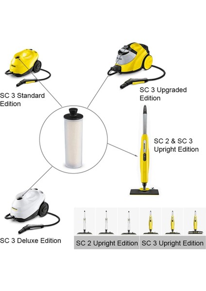 2x Kireç Çözücü Kartuş Filtre Çubuğu Karcher Sc 2u SC2UP Sc3 SC3U SC3UP Dik Premium Serisi Buharlı Temizleyici (Yurt Dışından)