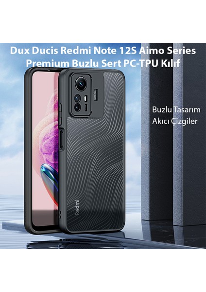 Redmi Note 12S Aimo Series Premium Buzlu Sert Pc-Tpu Kılıf