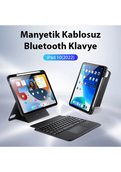 iPad 10(2022) Dk Series Kablosuz Bluetooth Klavye Touchpad Kılıf