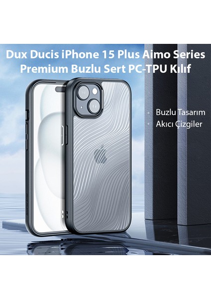 iPhone 15 Plus Aimo Series Premium Buzlu Sert Pc-Tpu Kılıf