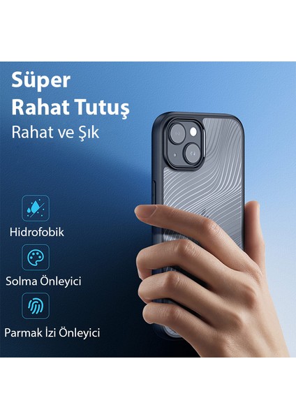 iPhone 15 Plus Aimo Series Premium Buzlu Sert Pc-Tpu Kılıf