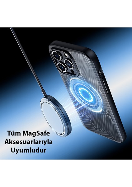 Dux Ducis iPhone 15 Pro Max Aimo Series Magsafe Premium Buzlu Sert Pc-Tpu Kılıf