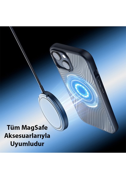 iPhone 15 Plus Aimo Series Magsafe Premium Buzlu Sert Pc-Tpu Kılıf