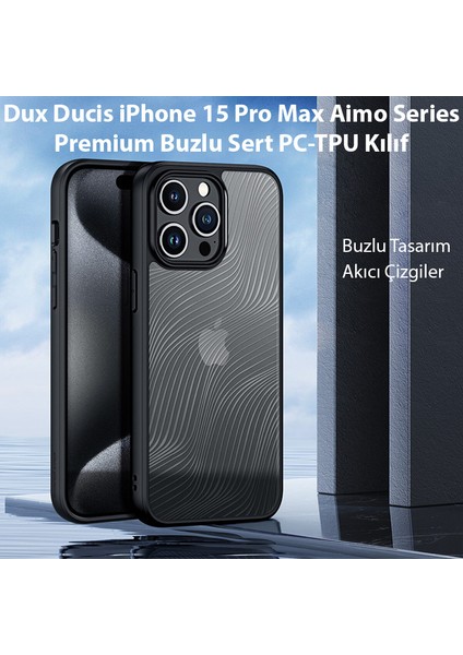 iPhone 15 Pro Max Aimo Series Premium Buzlu Sert Pc-Tpu Kılıf