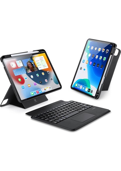 iPad Pro 12.9 Dk Series Kablosuz Bluetooth Klavye Touchpad Kılıf
