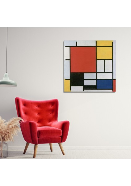 Tekli Kare Kanvas Tablo Piet Mondriaan 1926 Composition 1