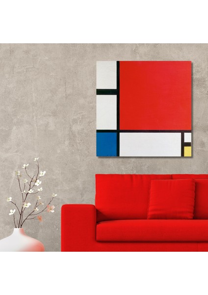 Tekli Kare Kanvas Tablo Piet Mondriaan 1926 Composition 2