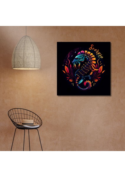 Tekli Kare Kanvas Astroloji ve Burç Tablosu Akrep Burcu