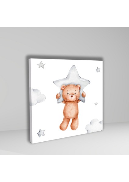 3 lü Kare Kanvas Bebek Odası Soft Ayıcık ve Bulut Tablosu fiyatları