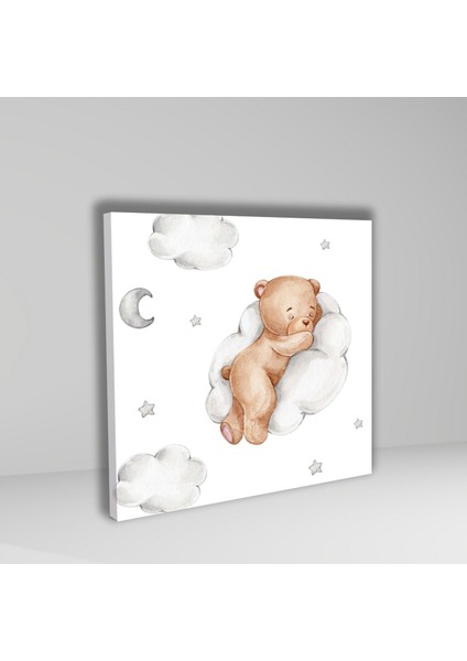 3 lü Kare Kanvas Bebek Odası Soft Ayıcık ve Bulut Tablosu fırsatları