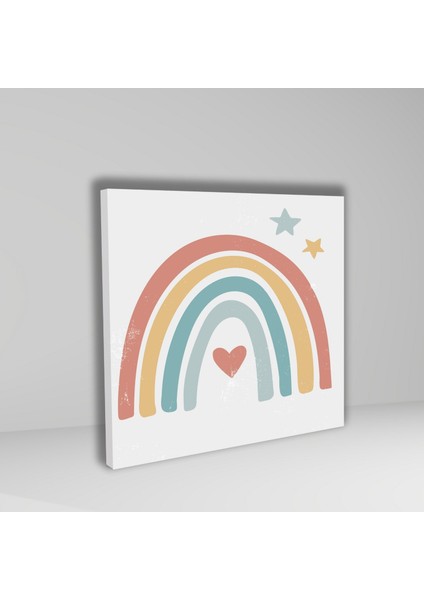 3 lü Kare Kanvas Bebek Odası Gökkuşağı Bulut ve Ay Tablo Seti fırsatları