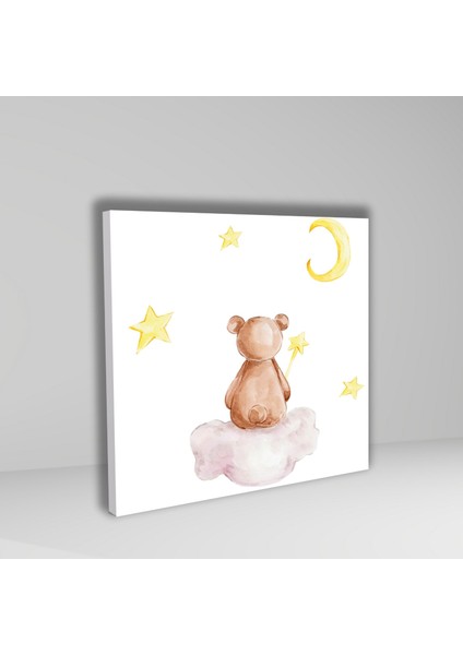 3 lü Kare Kanvas Bebek Odası Soft Sarı Ayıcık ve Bulut Tablosu fırsatları